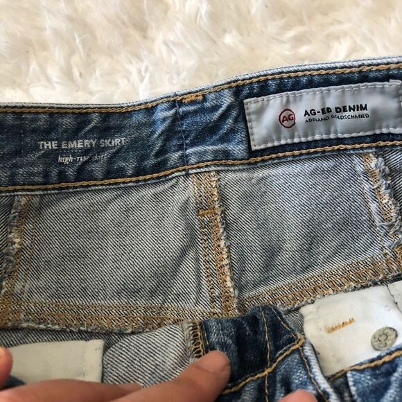 ADRIANO GOLDSHMIED HIGH RISE EMERY DENIM SKIRT s27 - Picture 5 of 13